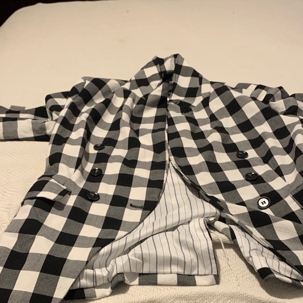 Rachel Zoe Black and White Checkered Blazer